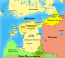Карта Прибалтики начала 1700-х годов 